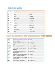 Modals word matching