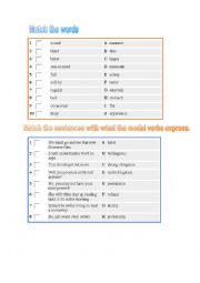 Modals word matching