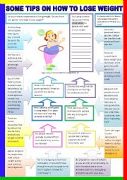 English Worksheet: Some tips on how to lose weight-Reading+Speaking