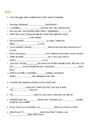 English Worksheet: Grammar test