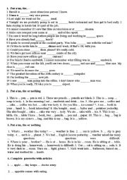 English Worksheet: Articles