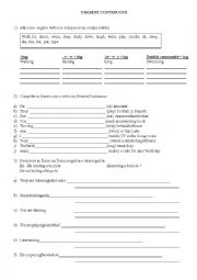 English Worksheet: Present Continuous 