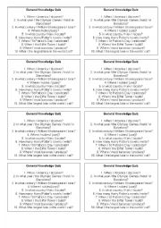 English Worksheet: Passive General Knowledge Quiz