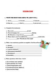 English Worksheet: VERB TO BE