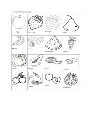 English Worksheet: Fruit vocabulary