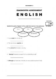 English Worksheet: Secondary / Grade 11 Diagnostic Assessment