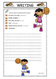 English Worksheet: writing-sports 2