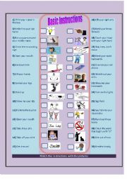 English Worksheet: BASIC INSTRUCTIONS