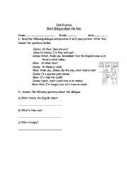 English Worksheet: short dialogue 