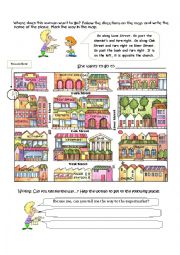 English Worksheet: Giving directions