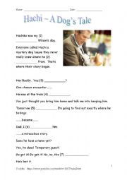 English Worksheet: Hachiko trailer fill-in-the-gap activity sheet