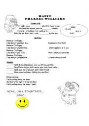 English Worksheet: Despicable Me 2 - HAPPY Song