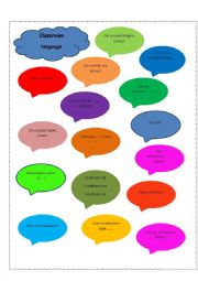 English Worksheet: Classroom language