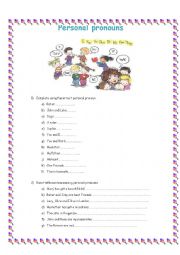 English Worksheet: Personal pronouns