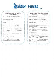 English Worksheet: Tenses Revision (PR SIMP - PR CONT - PAST SIMP - PAST CONT)