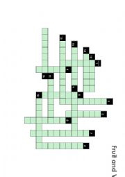 English Worksheet: Crossword : Fruits and Vegetables