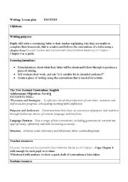English Worksheet: Excuses - Letter writing to persuade with humour