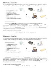 English Worksheet: Brownie Recipe