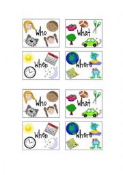 English Worksheet: Wh questions flashcards