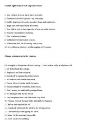 English Worksheet: Passive voice