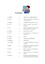 English Worksheet: Word match
