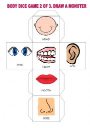 English Worksheet: Body dice game 2