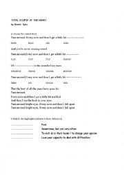 English Worksheet: total eclipse of the heart song worksheet