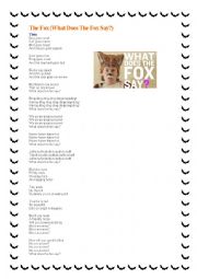 English Worksheet: what does the fox say ?