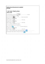 English Worksheet: I can see clearly now