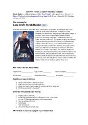 English Worksheet: Tomb Raider
