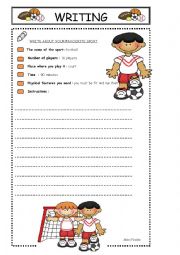 English Worksheet: writing-sports 3