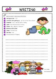 English Worksheet: writing-daily routine 2