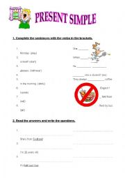 English Worksheet: Present Simple Exercises