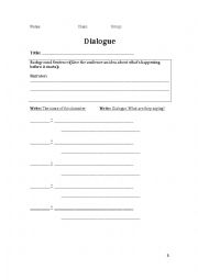 English Worksheet: Dialogue Writing