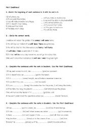 English Worksheet: First Conditional worksheet