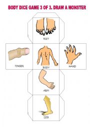 English Worksheet: Body dice game 3