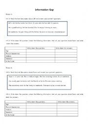 English Worksheet: Information Gap