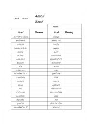 English Worksheet: New Words worksheet