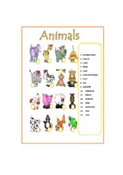 English Worksheet: Animal