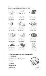 English Worksheet: how much- how many