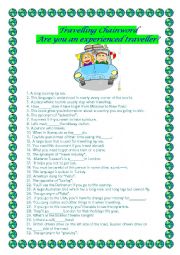 English Worksheet: Travelling quiz