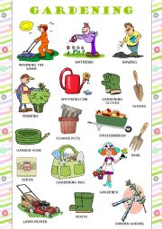 English Worksheet: Gardening - Pictionary