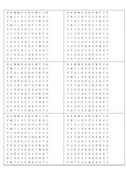 English Worksheet: food crossword