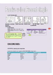 English Worksheet: Passive voice : Present simple