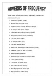 English Worksheet: Adverbs of frequency 