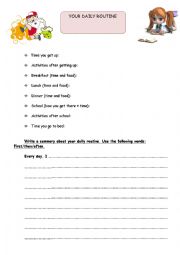 English Worksheet: Your daily routine