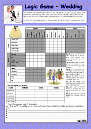 English Worksheet: LOGIC GAME (60TH) - WEDDING * WITH KEY