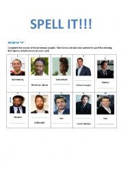 English Worksheet: SPELLING NAMES!