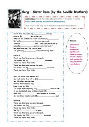 English Worksheet: The path to freedom: Sister Rosa by the Neville Brothers