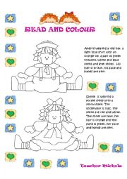 English Worksheet: Andy and Sammy: read and colour